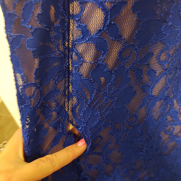 Royal Blue Lace Gown by XSCAPE - Picture 5 of 5